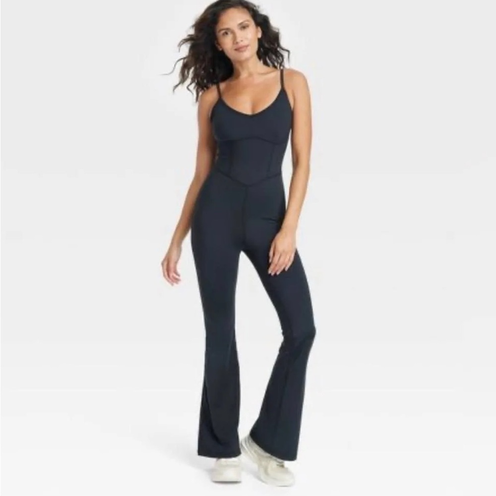 Joylab corset style flair bell bottom jumpsuit